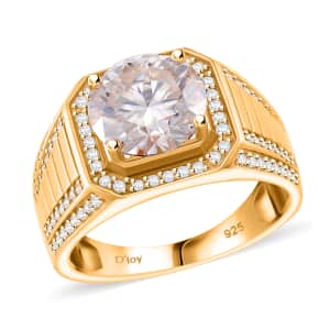 Doorbuster Moissanite 5.15 ctw Men's Ring in 18K Vermeil Yellow Gold Over Sterling Silver (Size 10.0)