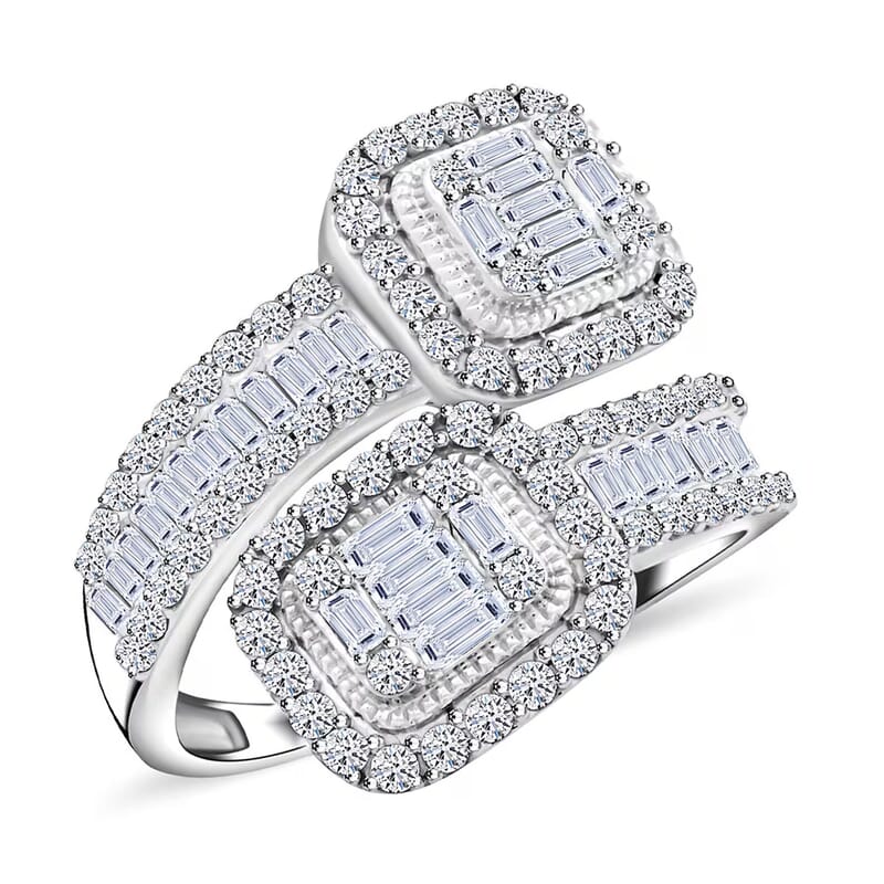 Luxuriant Lab Grown Diamond G SI 1.00 ctw Love Couple Ring in Sterling Silver (Size 10.0) 
