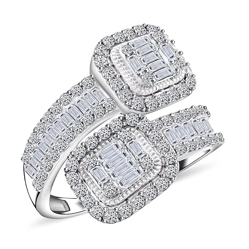 Luxuriant Lab Grown Diamond G SI 1.00 ctw Love Couple Ring in Sterling Silver (Size 10.0) 