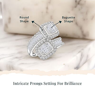 Luxuriant Lab Grown Diamond G SI 1.00 ctw Love Couple Ring in Sterling Silver (Size 10.0) 