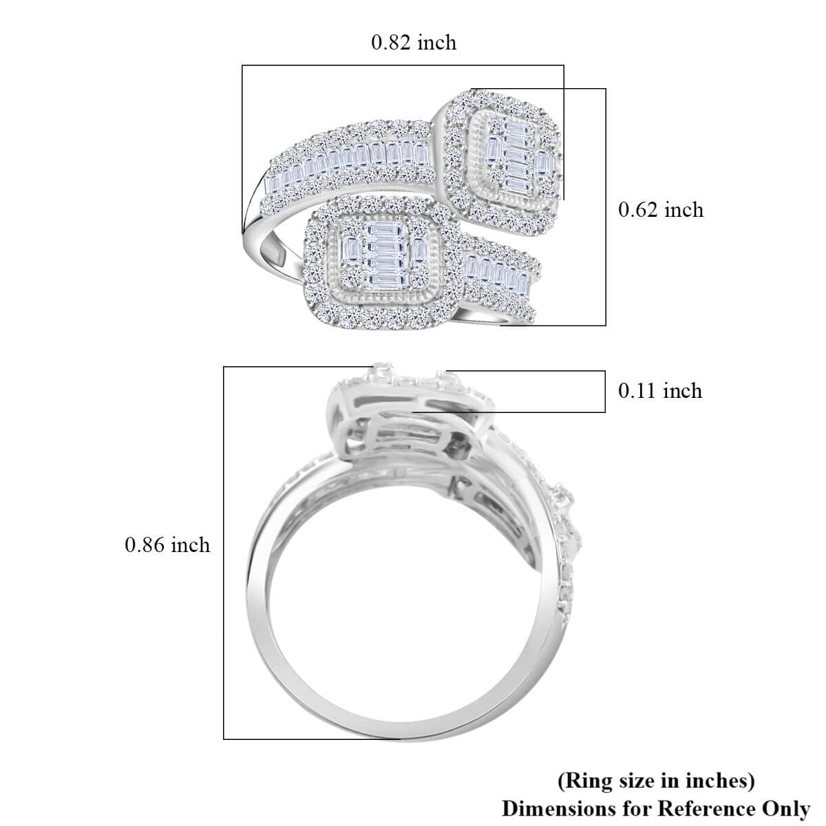 Luxuriant Lab Grown Diamond 1.00 ctw Love Couple Ring in Sterling Silver image number 5