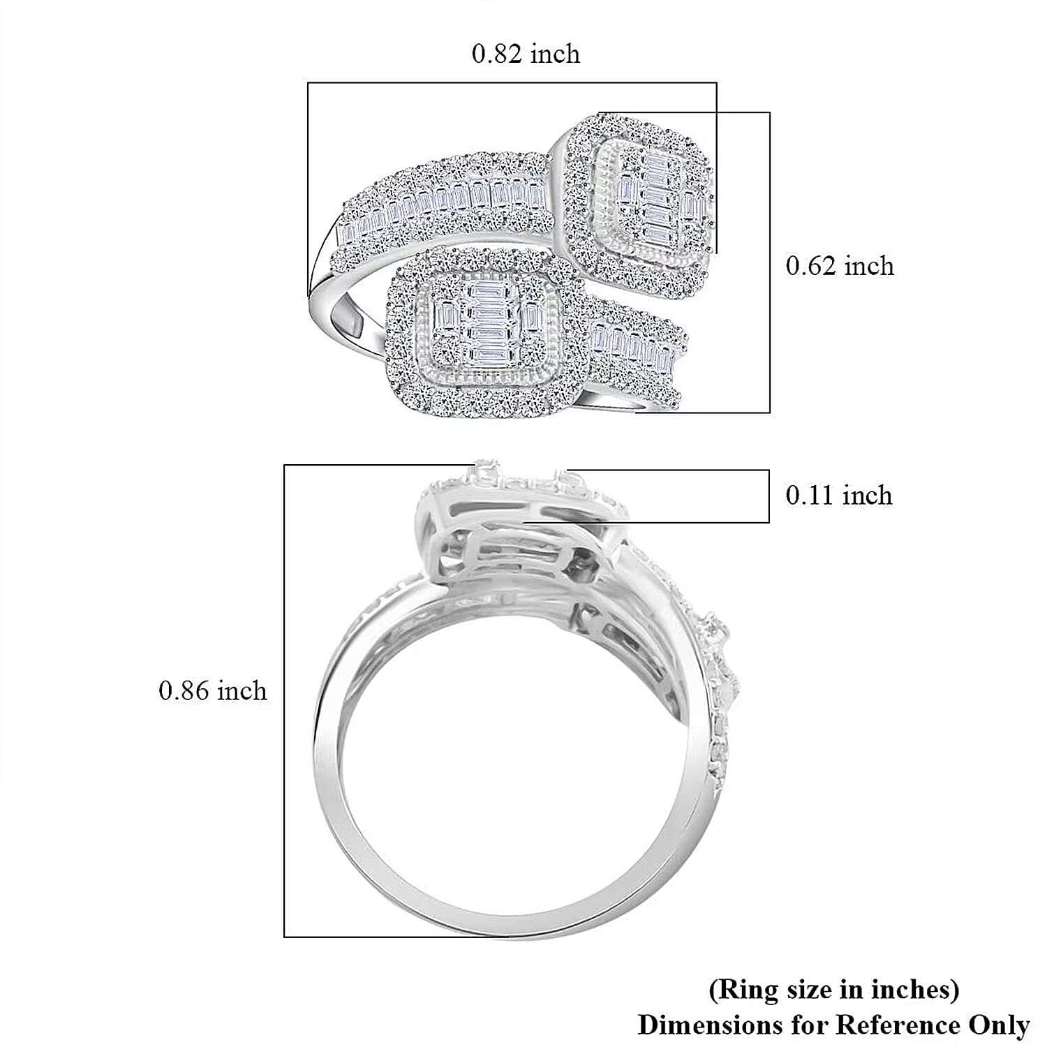 Luxuriant Lab Grown Diamond G SI 1.00 ctw Love Couple Ring in Sterling Silver (Size 10.0) 