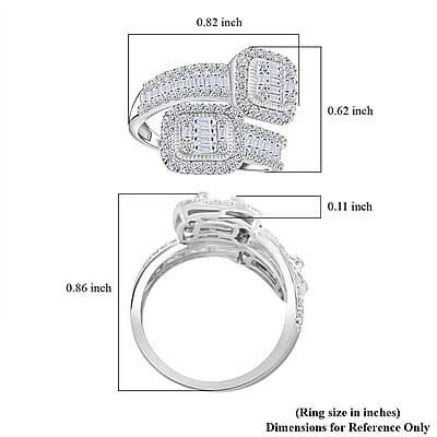 Luxuriant Lab Grown Diamond G SI 1.00 ctw Love Couple Ring in Sterling Silver (Size 10.0) 