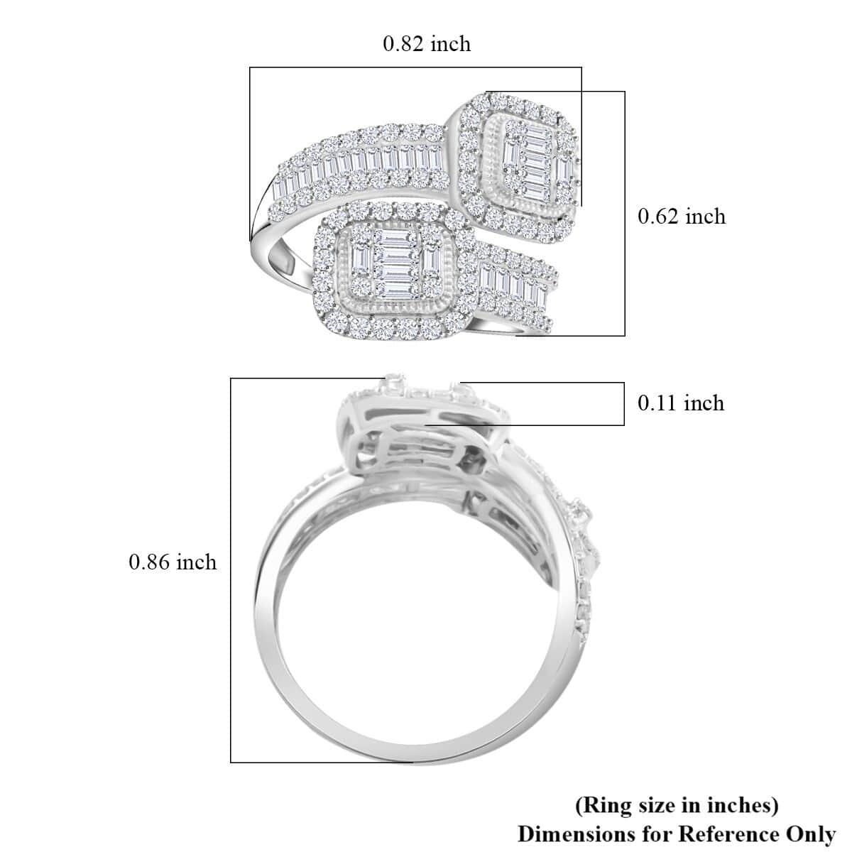 Lab Grown Diamond Love Couple Ring in Sterling Silver (Size 6.0) 1.00 ctw image number 5