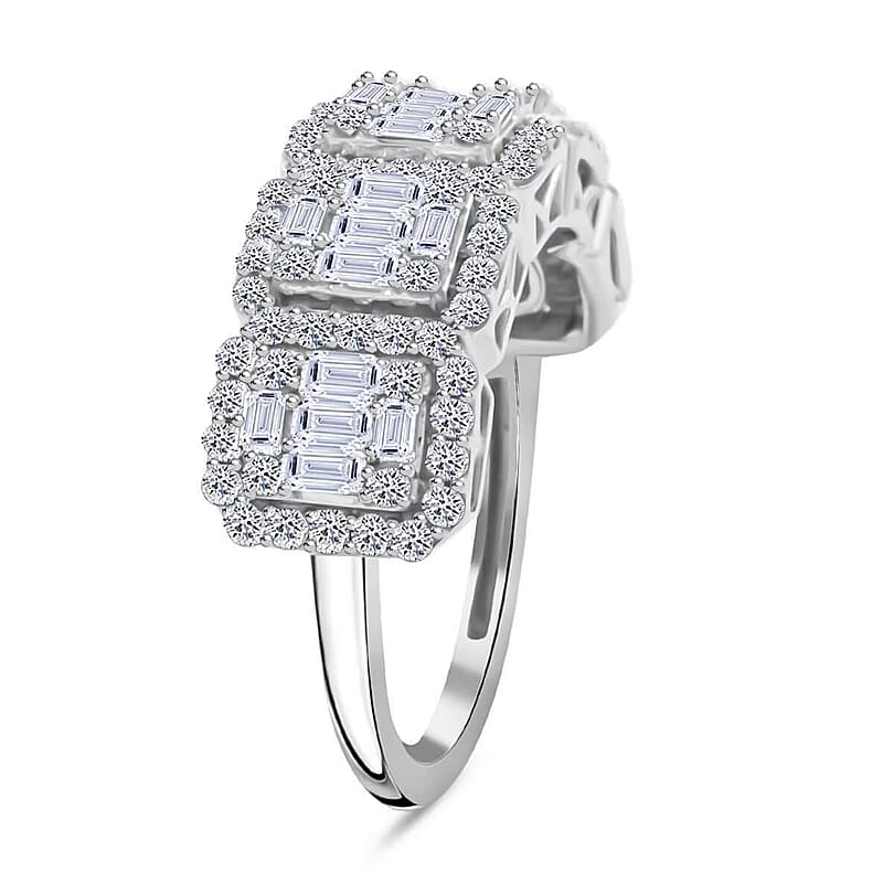 Luxuriant Lab Grown Diamond 1.02 ctw Ring in Sterling Silver (Size 10.0) 