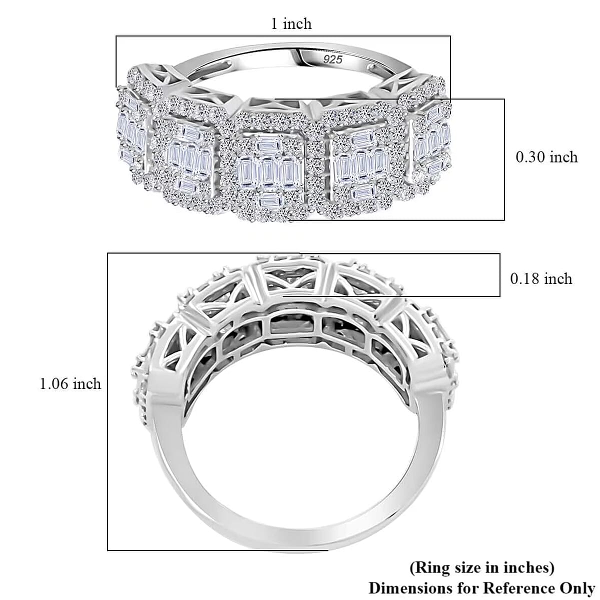 Luxuriant Lab Grown Diamond 1.02 ctw Ring in Sterling Silver (Size 5.0)  image number 7