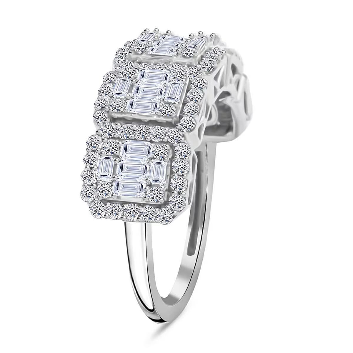 Luxuriant Lab Grown Diamond 1.02 ctw Ring in Sterling Silver (Size 5.0)  image number 8