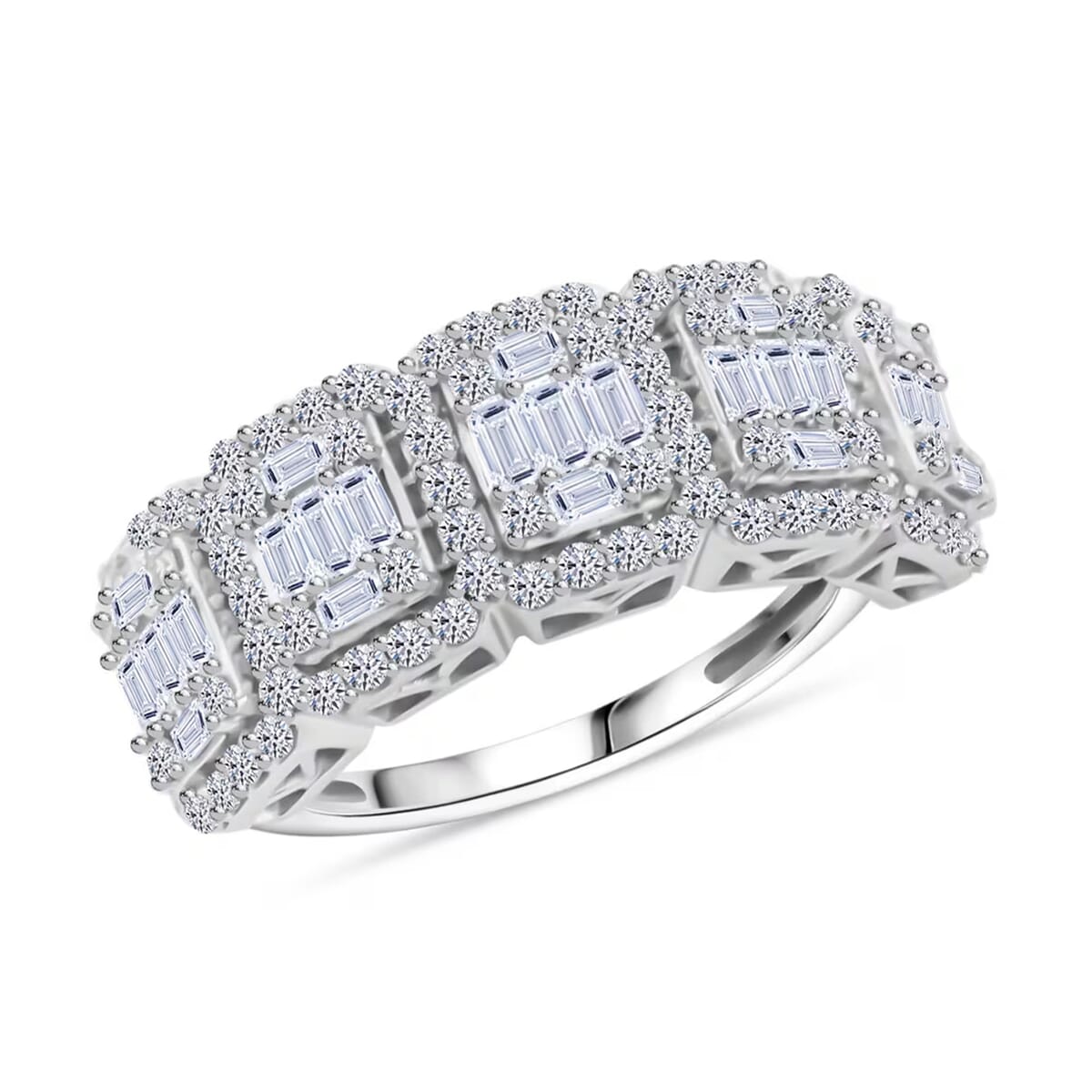 Luxuriant Lab Grown Diamond 1.02 ctw Ring in Sterling Silver (Size 9.0)  image number 0