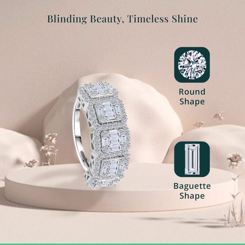 Luxuriant Lab Grown Diamond 1.02 ctw Ring in Sterling Silver (Size 9.0)