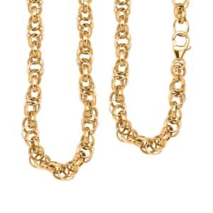 Doorbuster Eternal Link Necklace in 14K YG Over Sterling Silver 25.10 Grams 20 Inches