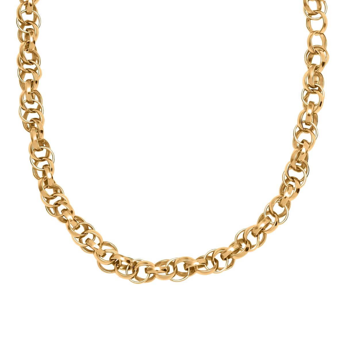 Doorbuster Eternal Link Necklace in 14K YG Over Sterling Silver 25.10 Grams 20 Inches image number 4