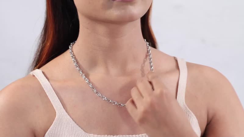 Eternal Link Necklace in Platinum Over Sterling Silver 25.10 Grams 20 Inches
