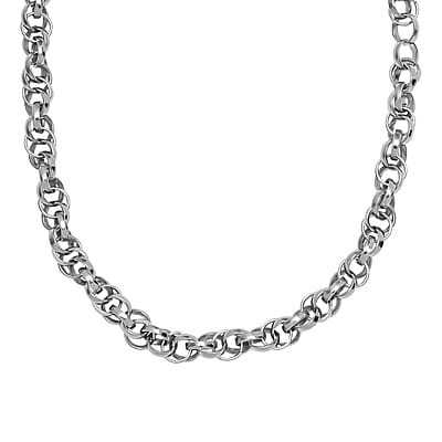 Eternal Link Necklace in Platinum Over Sterling Silver 25.10 Grams 20 Inches