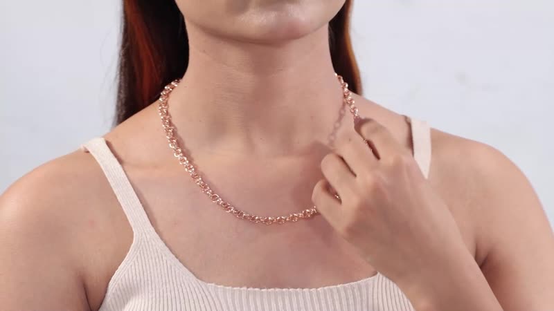 Eternal Link Necklace in 14K Rose Gold Over Sterling Silver 25.10 Grams 20 Inches