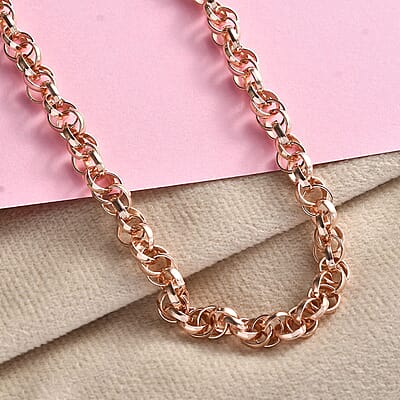 Eternal Link Necklace in 14K Rose Gold Over Sterling Silver 25.10 Grams 20 Inches