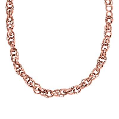 Eternal Link Necklace in 14K Rose Gold Over Sterling Silver 25.10 Grams 20 Inches
