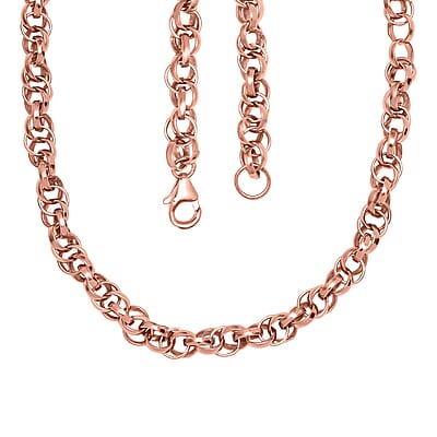 Eternal Link Necklace in 14K Rose Gold Over Sterling Silver 25.10 Grams 20 Inches