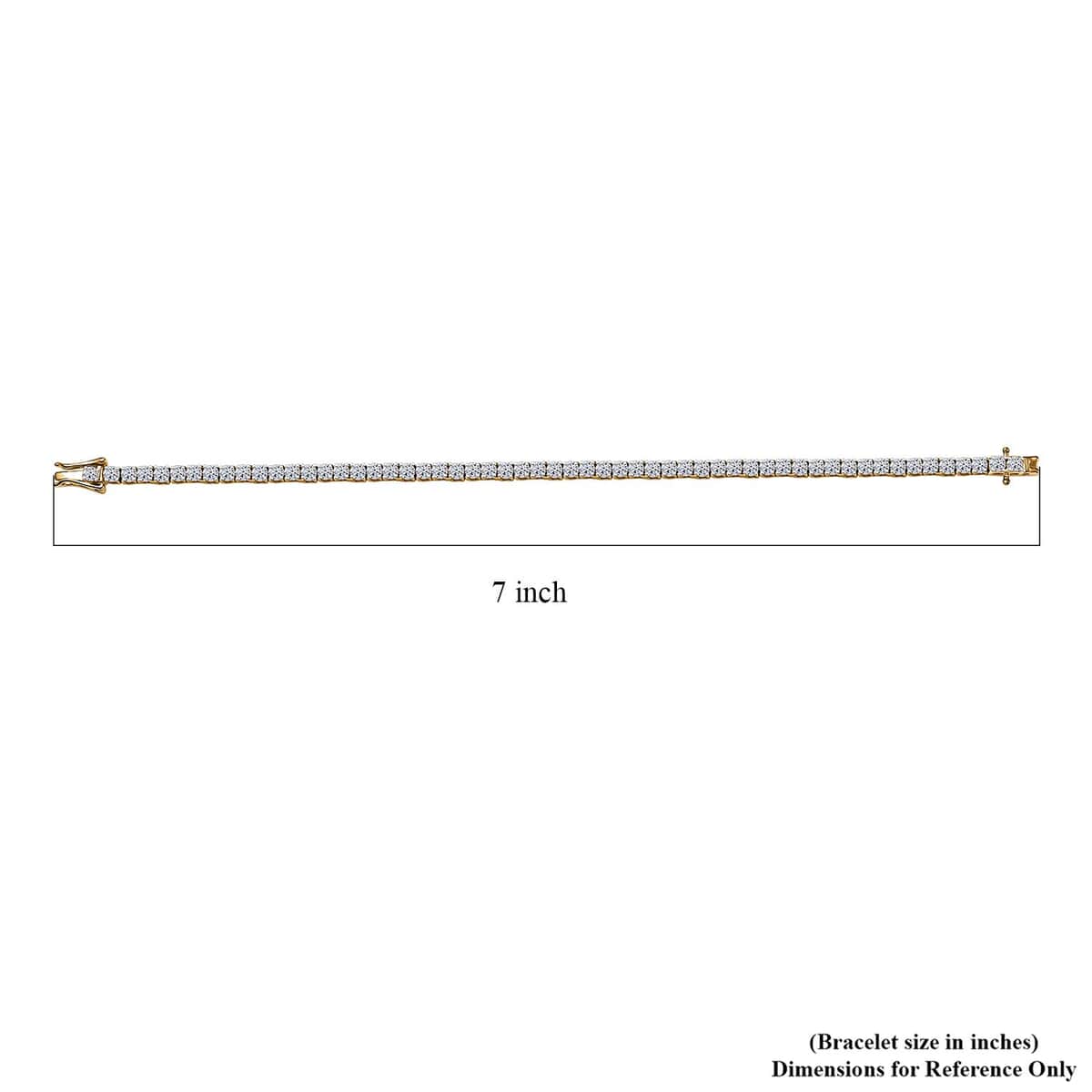 Luxuriant Lab Grown Diamond E-F VS 5.00 ctw Tennis Bracelet in 18K Vermeil Yellow Gold Over Sterling Silver (6.50 In) image number 4