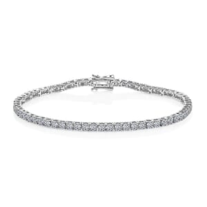 Luxuriant Lab Grown Diamond E-F VS 5.00 ctw Tennis Bracelet in Rhodium Over Sterling Silver (6.50 In)