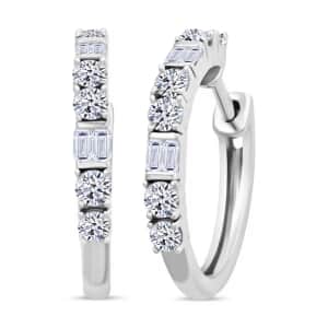 Luxuriant Lab Grown Diamond 1.00 ctw Hoop Earrings in Sterling Silver 