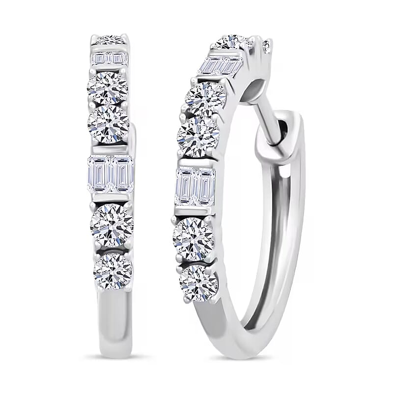 Luxuriant Lab Grown Diamond G SI 1.00 ctw Hoop Earrings in Sterling Silver 