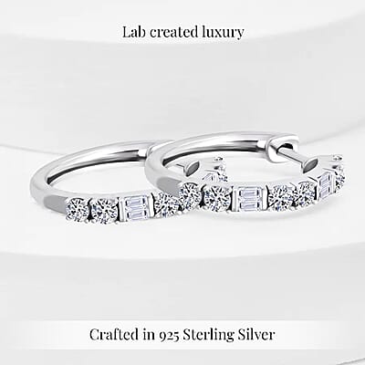 Luxuriant Lab Grown Diamond G SI 1.00 ctw Hoop Earrings in Sterling Silver 