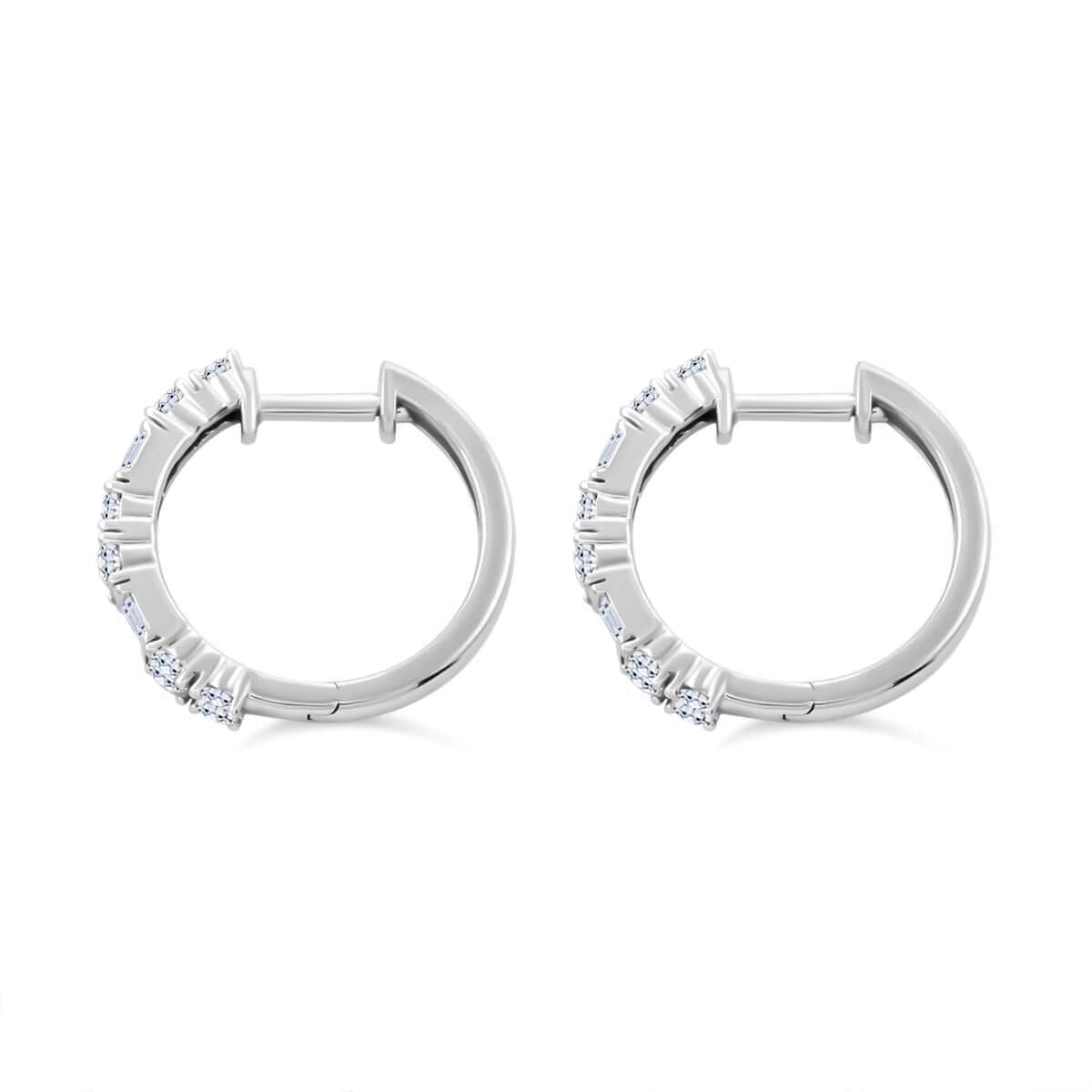 Luxuriant Lab Grown Diamond Hoop Earrings in Sterling Silver 1.00 ctw image number 3