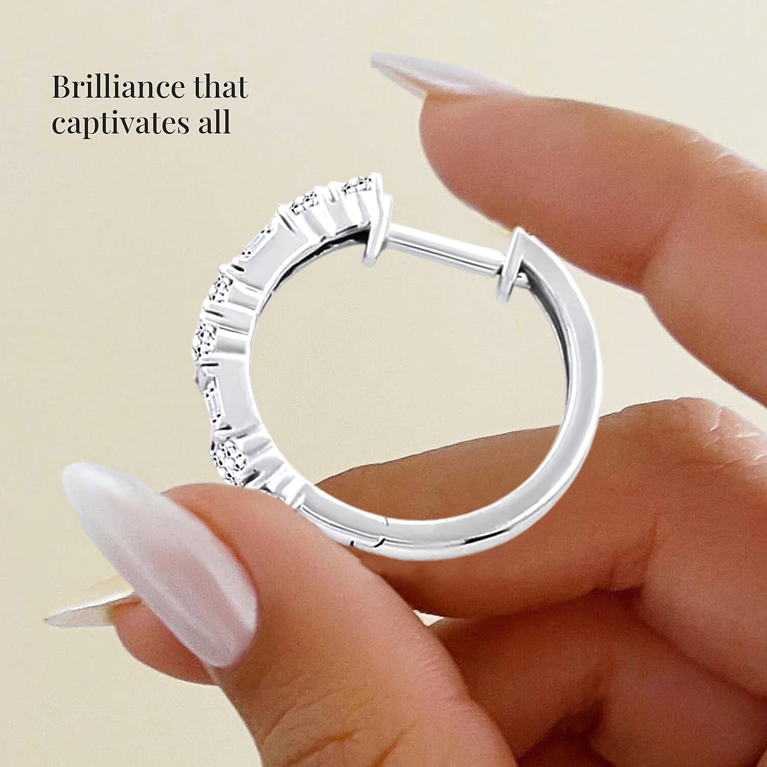 Luxuriant Lab Grown Diamond G SI 1.00 ctw Hoop Earrings in Sterling Silver 