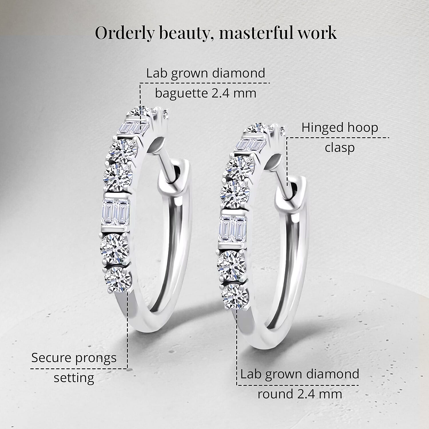 Luxuriant Lab Grown Diamond G SI 1.00 ctw Hoop Earrings in Sterling Silver 