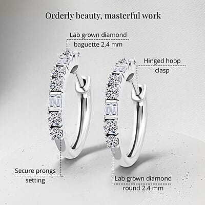Luxuriant Lab Grown Diamond G SI 1.00 ctw Hoop Earrings in Sterling Silver 