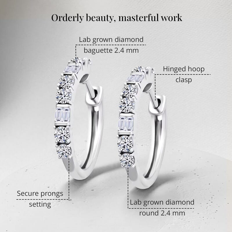 Luxuriant Lab Grown Diamond G SI 1.00 ctw Hoop Earrings in Sterling Silver 