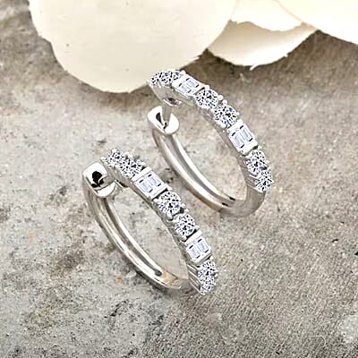 Luxuriant Lab Grown Diamond G SI 1.00 ctw Hoop Earrings in Sterling Silver 