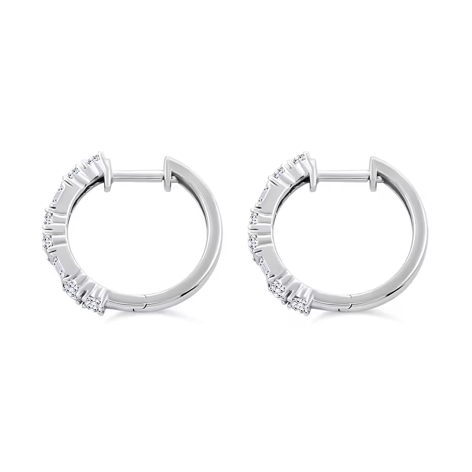 Luxuriant Lab Grown Diamond G SI 1.00 ctw Hoop Earrings in Sterling Silver 