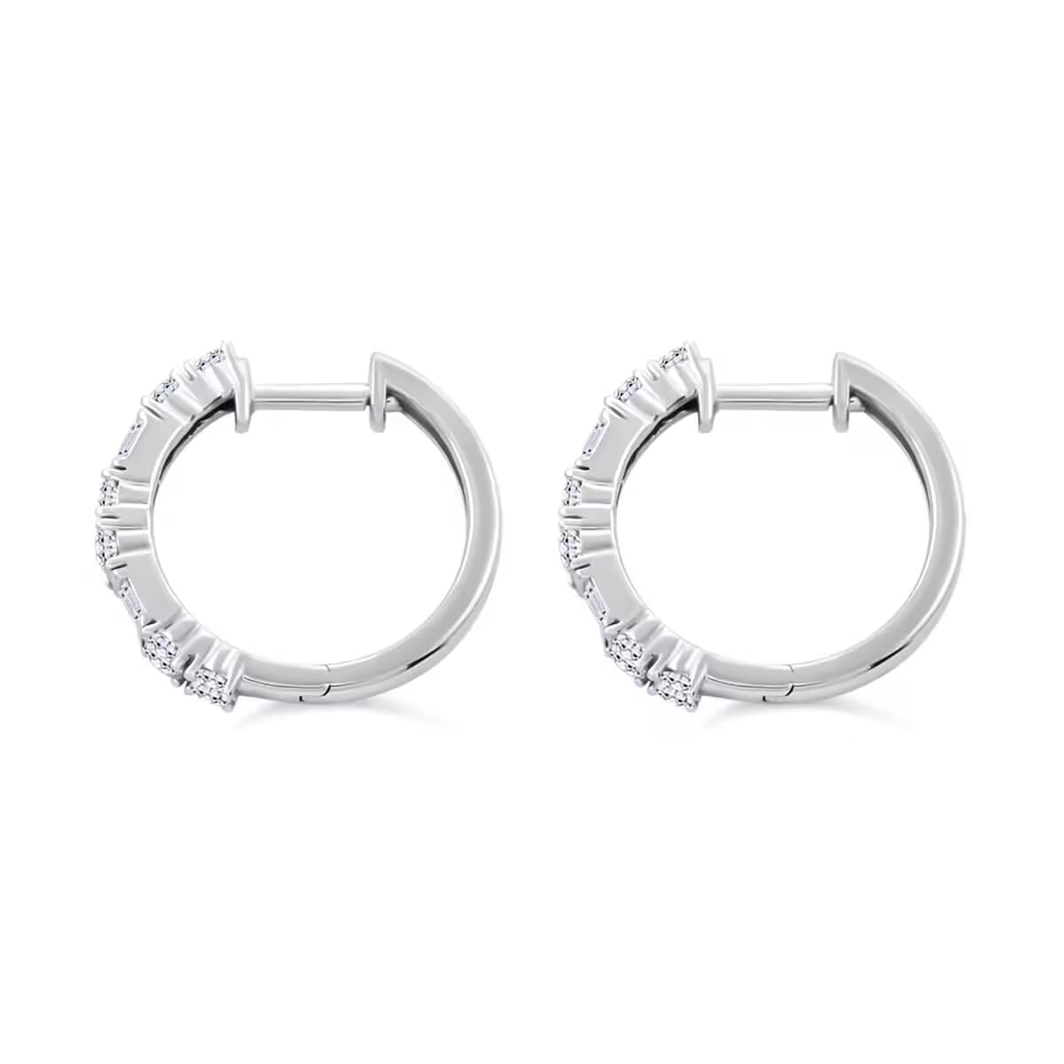 Luxuriant Lab Grown Diamond G SI 1.00 ctw Hoop Earrings in Sterling Silver  image number 8