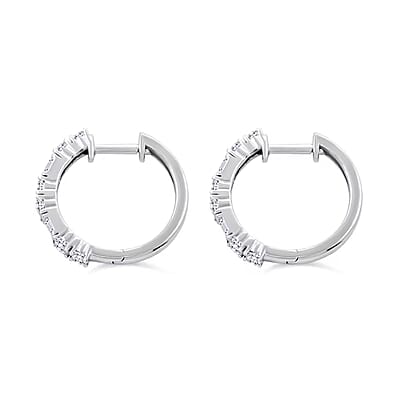 Luxuriant Lab Grown Diamond G SI 1.00 ctw Hoop Earrings in Sterling Silver 