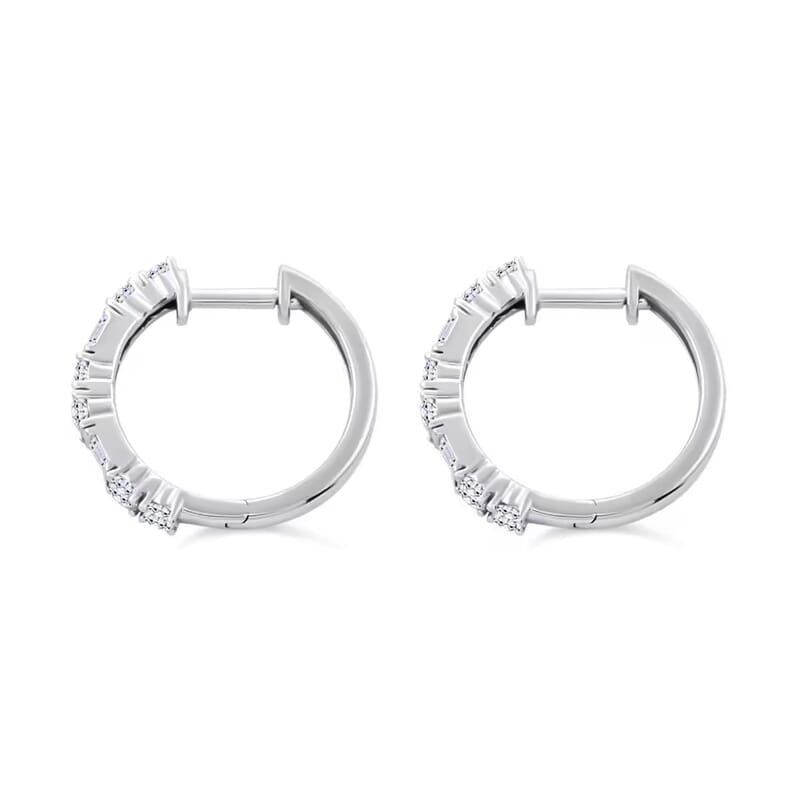 Luxuriant Lab Grown Diamond G SI 1.00 ctw Hoop Earrings in Sterling Silver 