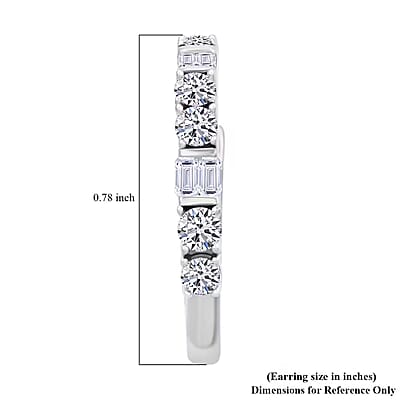Luxuriant Lab Grown Diamond G SI 1.00 ctw Hoop Earrings in Sterling Silver 