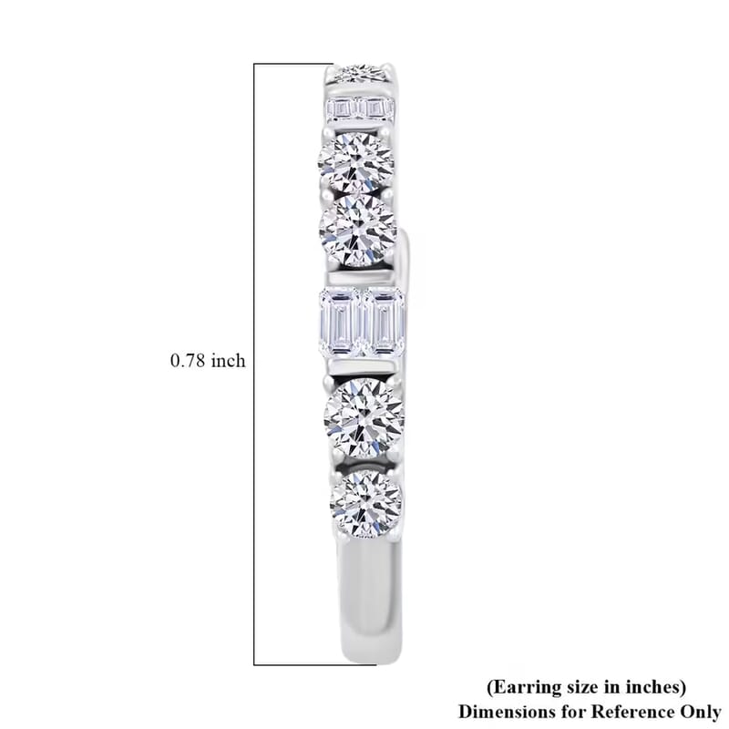 Luxuriant Lab Grown Diamond G SI 1.00 ctw Hoop Earrings in Sterling Silver 