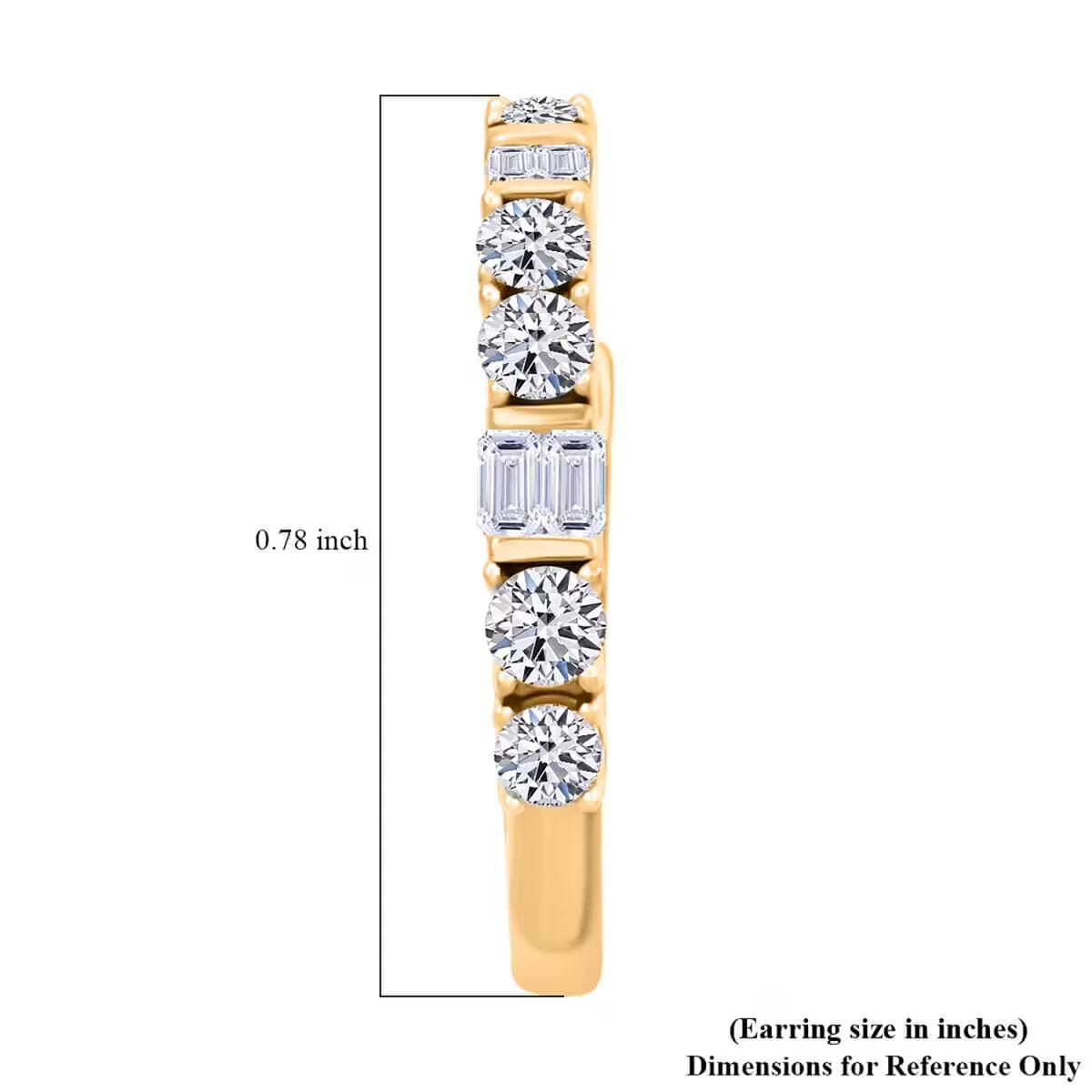 Luxuriant Lab Grown Diamond G SI 1.00 ctw Hoop Earrings in 14K Yellow Gold Over Sterling Silver image number 9