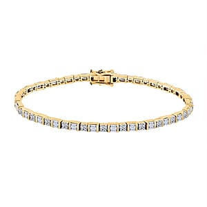Luxuriant Lab Grown Diamond 3.00 ctw Tennis Bracelet in 14K Yellow Gold Over Sterling Silver (7.25 In)