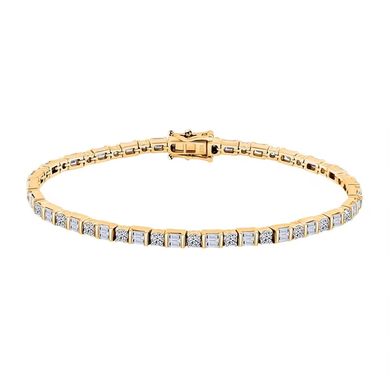 Luxuriant Lab Grown Diamond 3.00 ctw Tennis Bracelet in 14K Yellow Gold Over Sterling Silver (7.25 In)