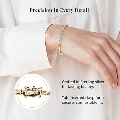 Luxuriant Lab Grown Diamond 3.00 ctw Tennis Bracelet in 14K Yellow Gold Over Sterling Silver (7.25 In)