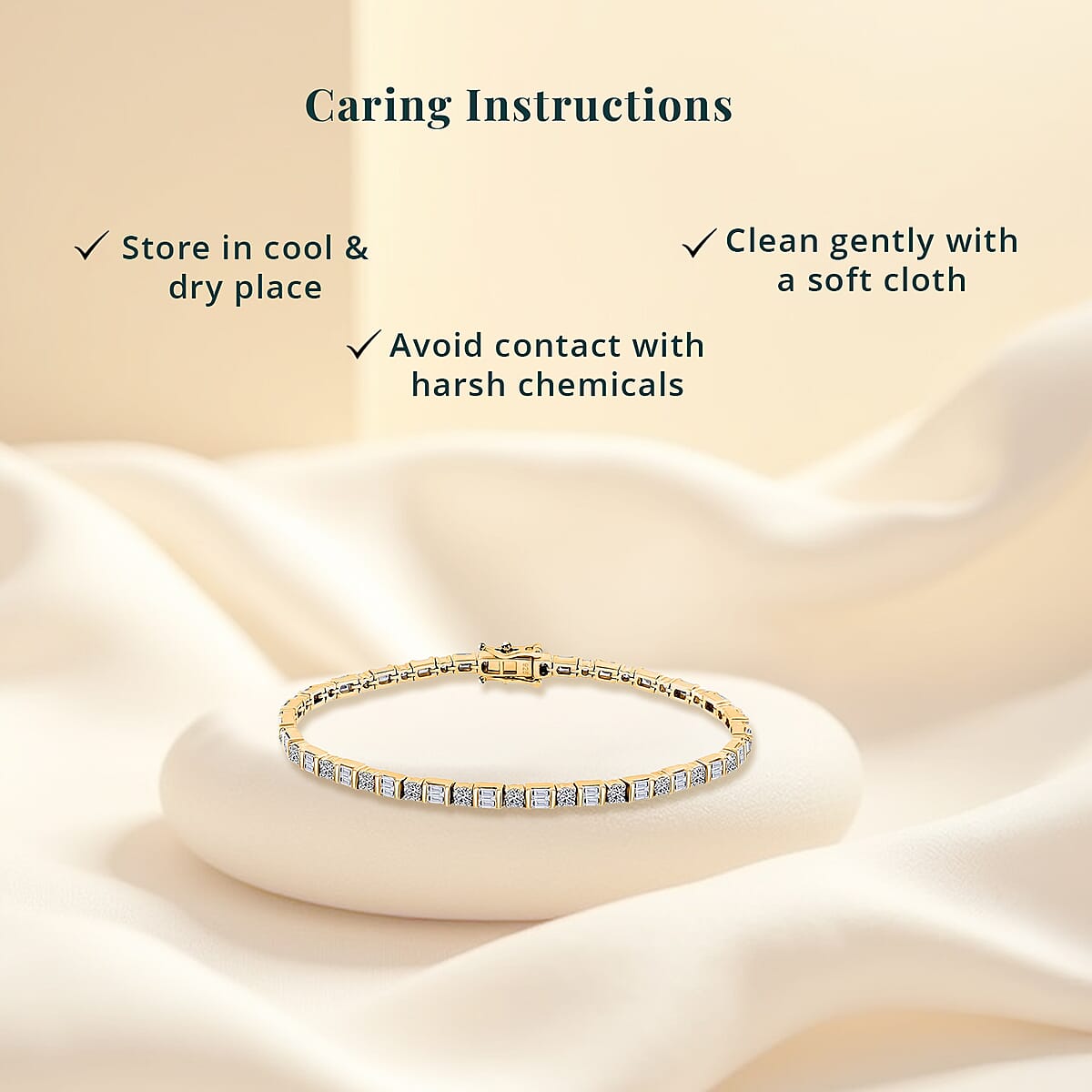 Luxuriant Lab Grown Diamond 3.00 ctw Tennis Bracelet in 14K Yellow Gold Over Sterling Silver (7.25 In) image number 5