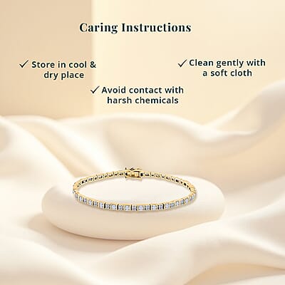 Luxuriant Lab Grown Diamond 3.00 ctw Tennis Bracelet in 14K Yellow Gold Over Sterling Silver (7.25 In)