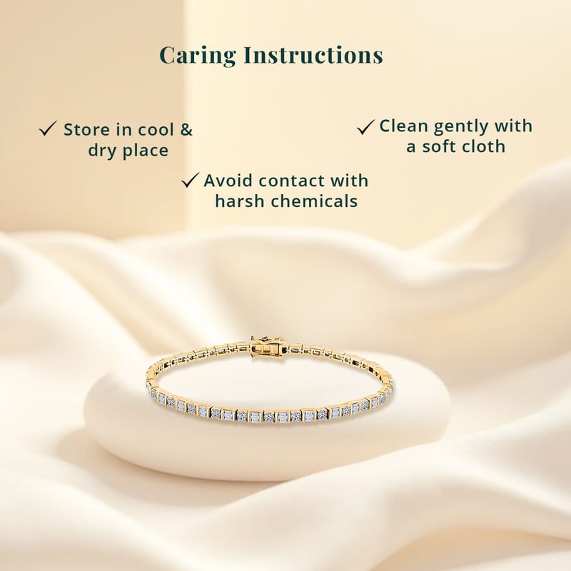 Luxuriant Lab Grown Diamond 3.00 ctw Tennis Bracelet in 14K Yellow Gold Over Sterling Silver (7.25 In)