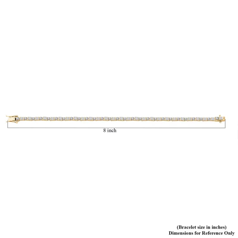 Luxuriant Lab Grown Diamond 3.00 ctw Tennis Bracelet in 14K Yellow Gold Over Sterling Silver (7.25 In)
