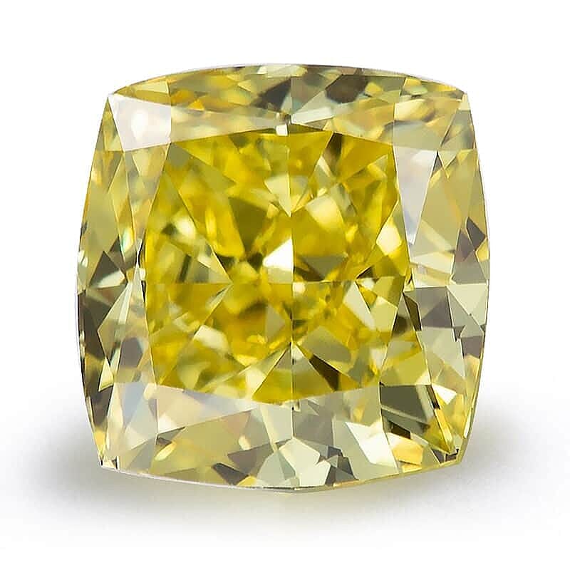 IGI Certified Luxuriant Lab Grown Yellow Diamond (VS2) (Cush Mix Mix) 2.00ctw