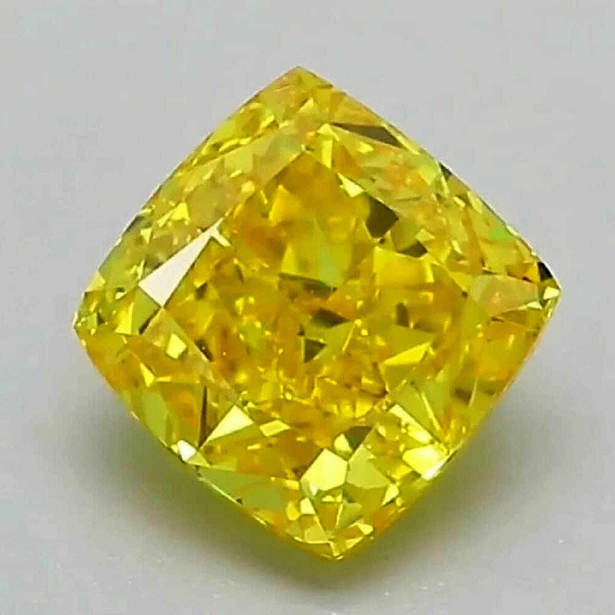 IGI Certified Luxuriant Lab Grown Yellow Diamond (VS2) (Cush Mix Mix) 2.00ctw