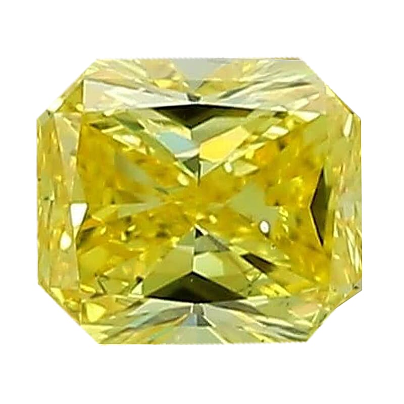 IGI Certified Luxuriant Lab Grown Yellow Diamond (VS2) (Cushion) 2.50 ctw