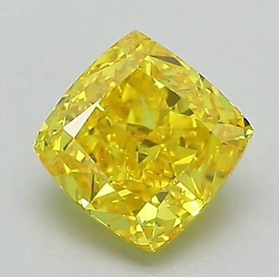 IGI Certified Luxuriant Lab Grown Yellow Diamond (VS2) (Cush) 2.50 ctw